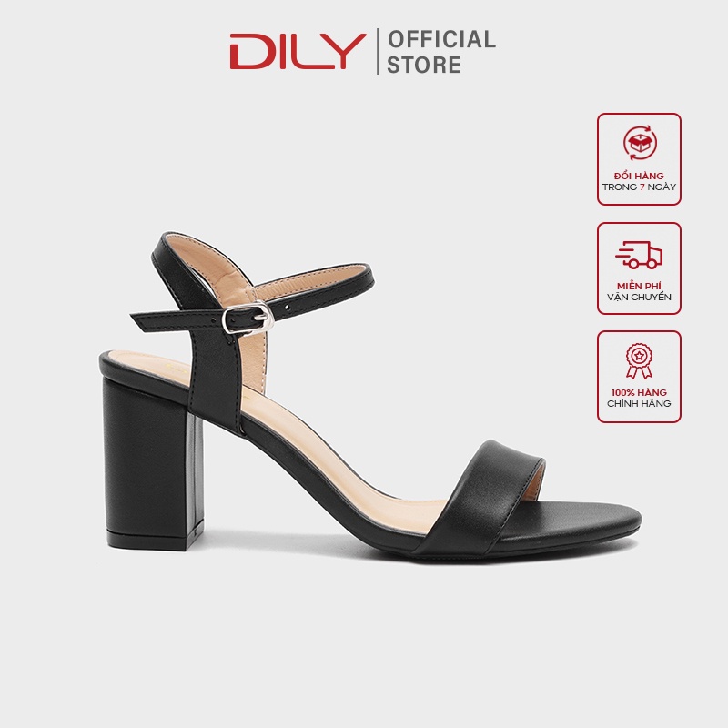 Giày sandal nữ DILY gót vuông cơ bản 7cm_AA0296