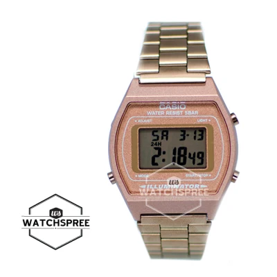 [WatchSpree] [BEST] Casio Ladies' Standard Digital Rose Gold Stainless Steel Band Watch B640WC-5A