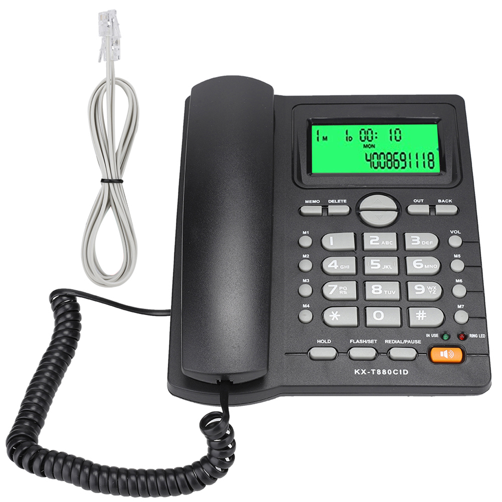 KX T880C ผู้โทร ID โทรศัพท์บ้าน - ไม่จำเป็นต้องใช้ฟังก์ชั่นปิดเสียงเหมาะสำหรับการใช้งานโฮมออฟฟิศ (สีดำ) ราคา 627 บาท*ส่งฟรี