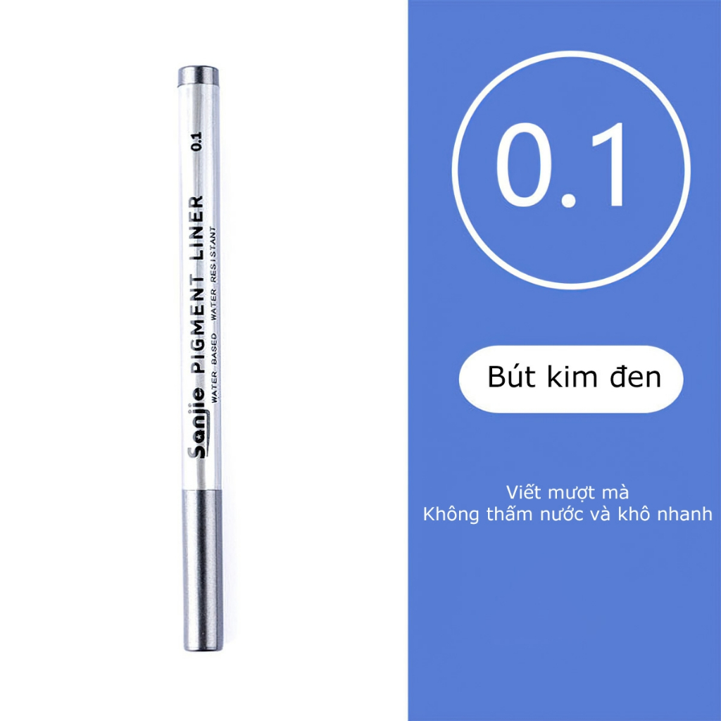 Bộ 10 Bút mực màu đen dạng ，Bút lông vẽ tranh， 9 kích -BeloveShop
