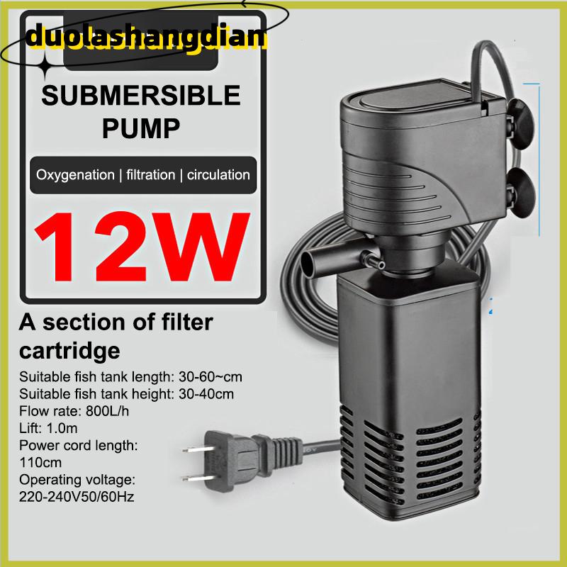 [Duola] Nhựa 3 Trong 1 Fish Tank Lọc Lọc Tăng Oxy Không Khí Aquarium Lọc Với Bên Trong Miếng Bọt Biển 4 6 12 20 30W - 2