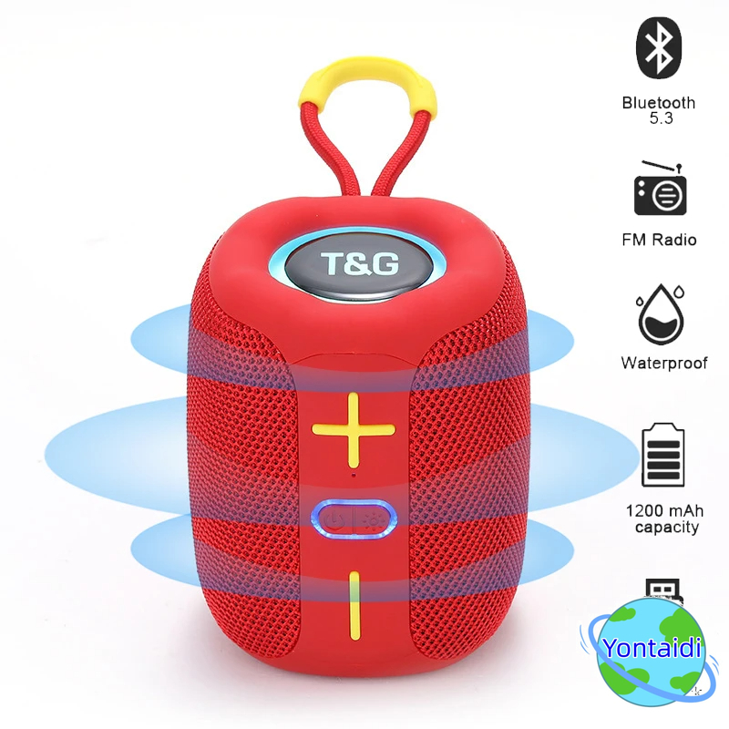 🔥【Readystock】 + Giao hàng miễn phí🔥T&G TG658 Loa Bluetooth di động Loa không dây TWS 1200mAh Chống nước Mini Bass Cột AUX TF BT Loa Loa Loa