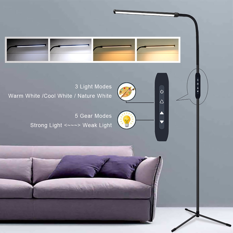 NW+WW+CW Light LED Floor Lamp Living Room Neutral White Light+ Warm White