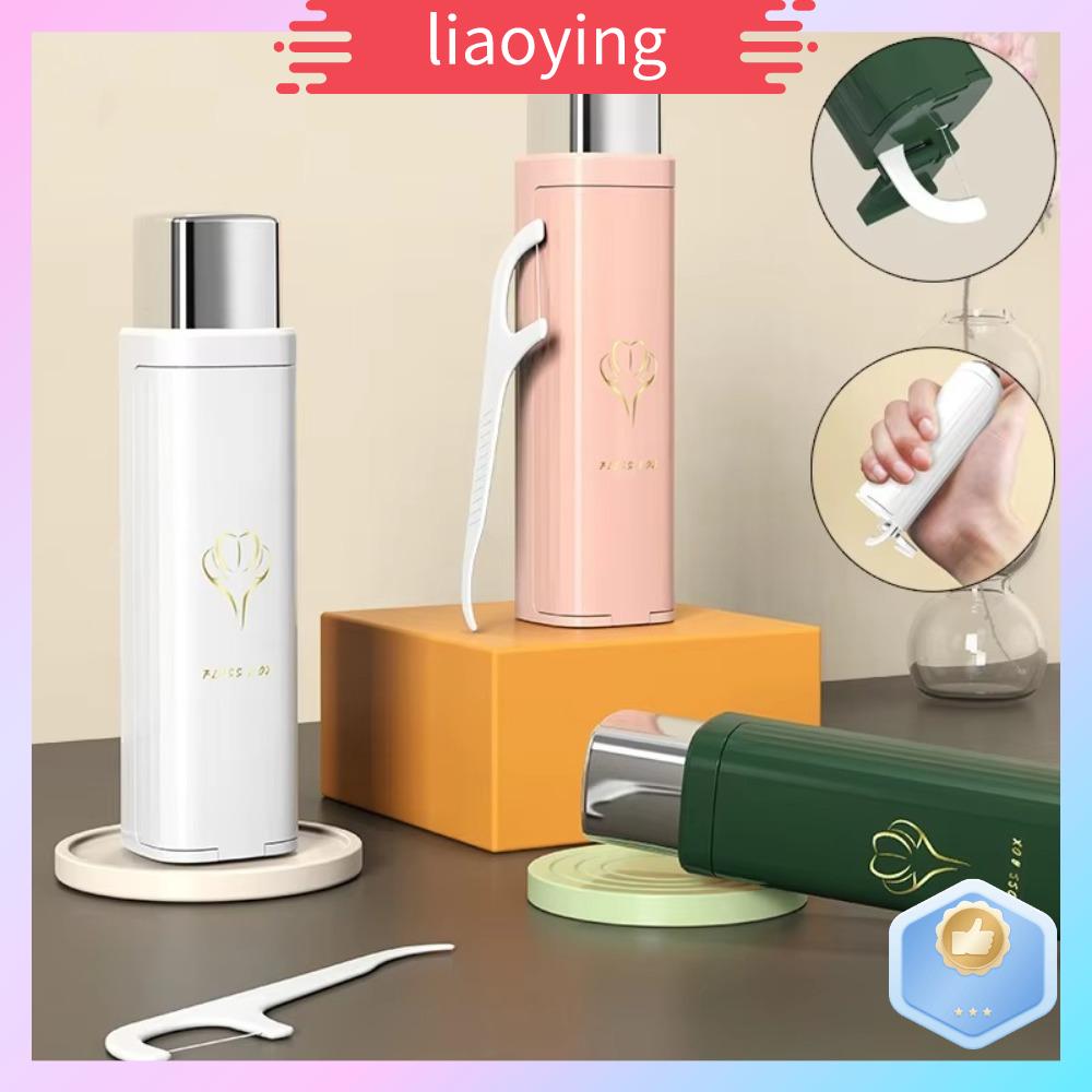 LIAOYING Tự động bật lên Hộp đựng chỉ nha khoa Dễ sử dụng Trọng lượng nhẹ Hộp chỉ nha khoa Di động Nhỏ Ốp chỉ nha khoa Dành cho du lịch Ngoài trời
