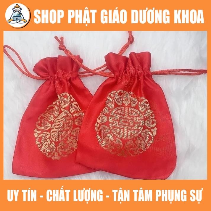 Túi gấm đỏ đựng vòng chuỗi hạt đồ trang sức may mắn