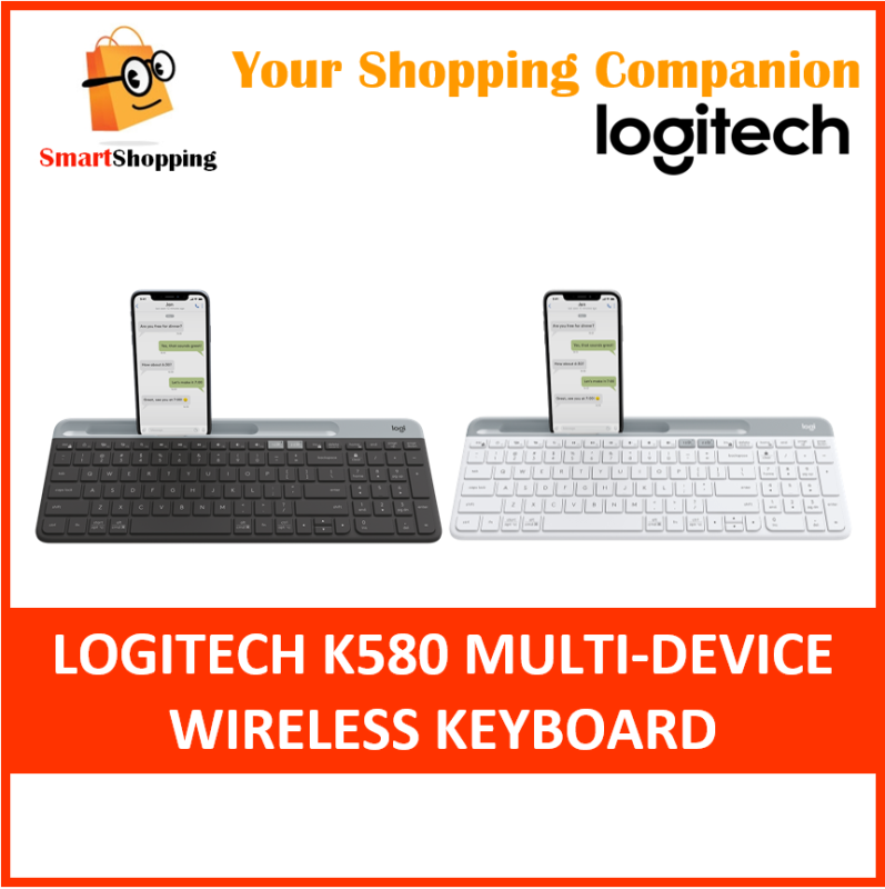 Logitech K580 Multi-Device Wireless Bluetooth USB Unifying Receiver Keyboard Compatible With Windows Mac Android IOS 1 Year SG Warranty Singapore