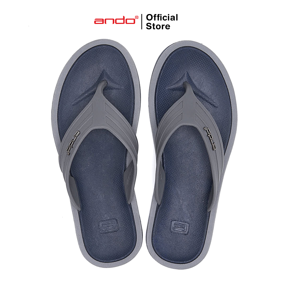Ando Official Sandal Jepit Booster Pria Dewasa - Navy/Abu-Abu - Merek Ando Harga 86,900 rupiah*Gratis Ongkir