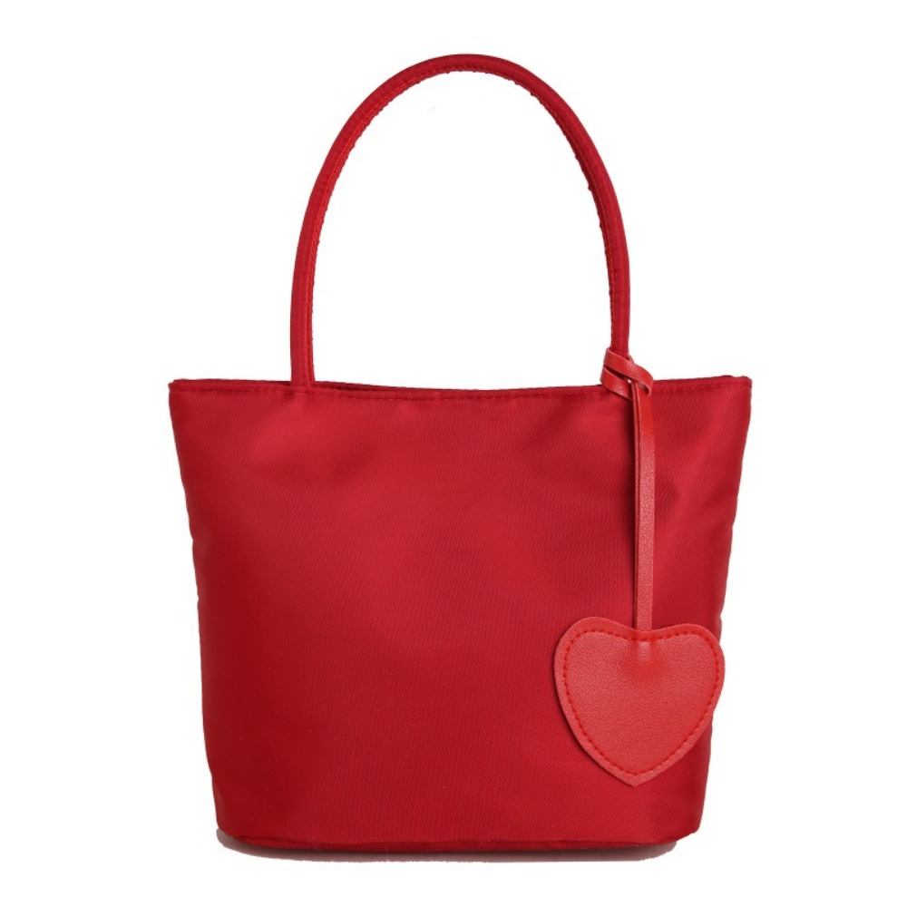 SRAITH Phong cách Hàn Quốc Túi Tote bằng Nylon Màu đơn sắc Có  Dây Chuyền Hình Trái Tim Túi đeo vai vải Oxford Nhẹ Dung lượng lớn Túi đeo nách Các cô gái - 8