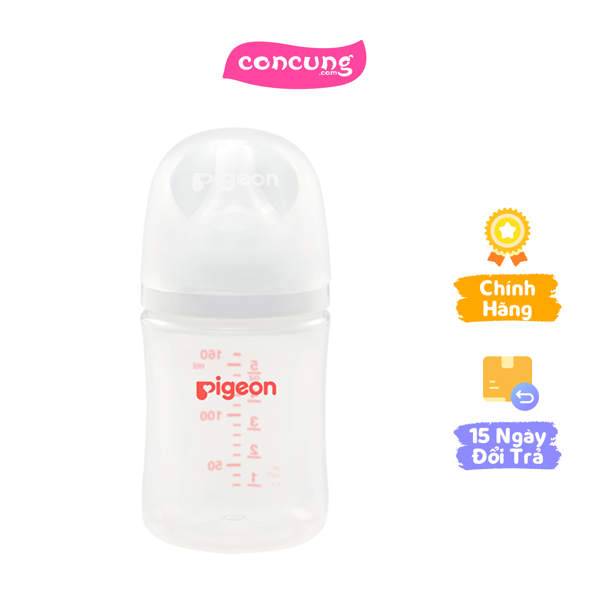 Bình Sữa Pigeon PP Softouch Baby-Friendly World 160ml (SS)