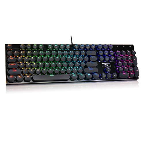 Redragon K556-RK RGB LED Backlit Wired Mechanical Gaming Keyboard, Round Keys, Aluminum Base, 104 Standard Keys Singapore