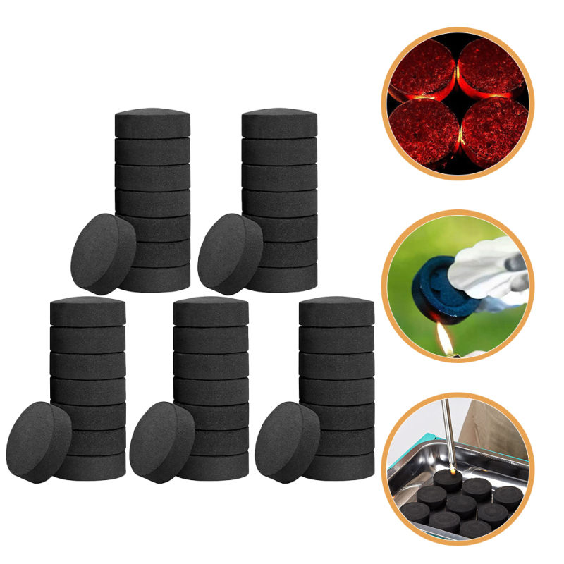 FOXNOVO 40pcs Barbecue Charcoal Tablets Heating Fire Charcoals Natural Charcoals Picnic Fire Charcoal for Picnic