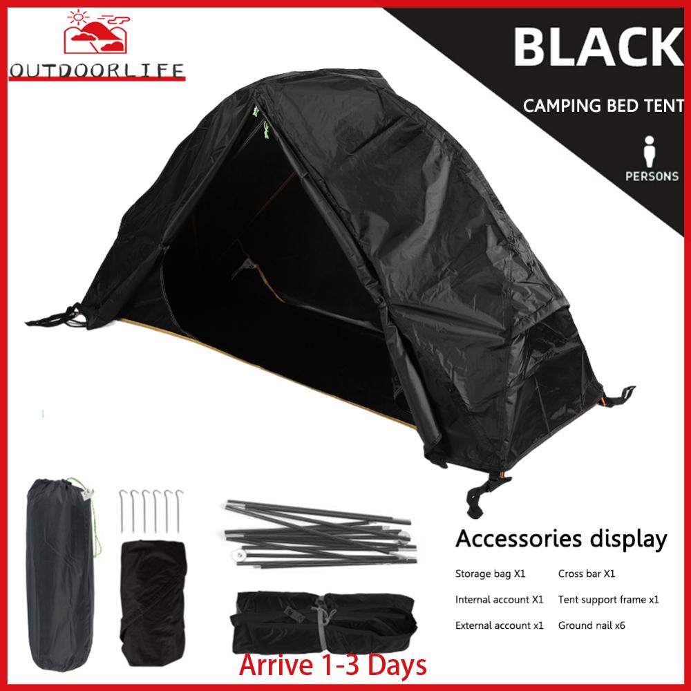 【OUT】 Outdoor Off The Ground Tent Single Person Camping Tent Waterproof Resistant Used with Bed Hiking Survival Equipment