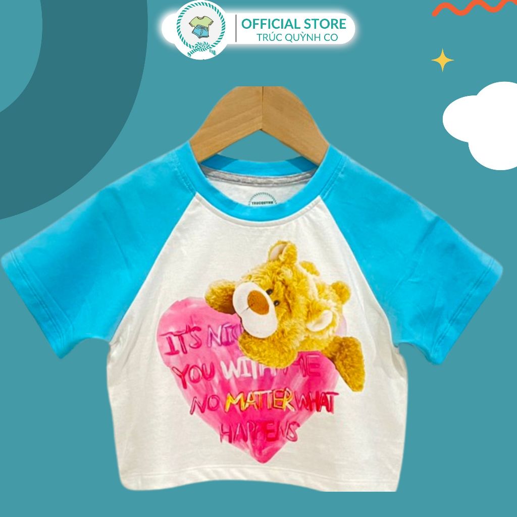 Áo Thun Croptop In Hình Gấu Teddy Nữ Trúc Quỳnh Co (12-33kg) - 6