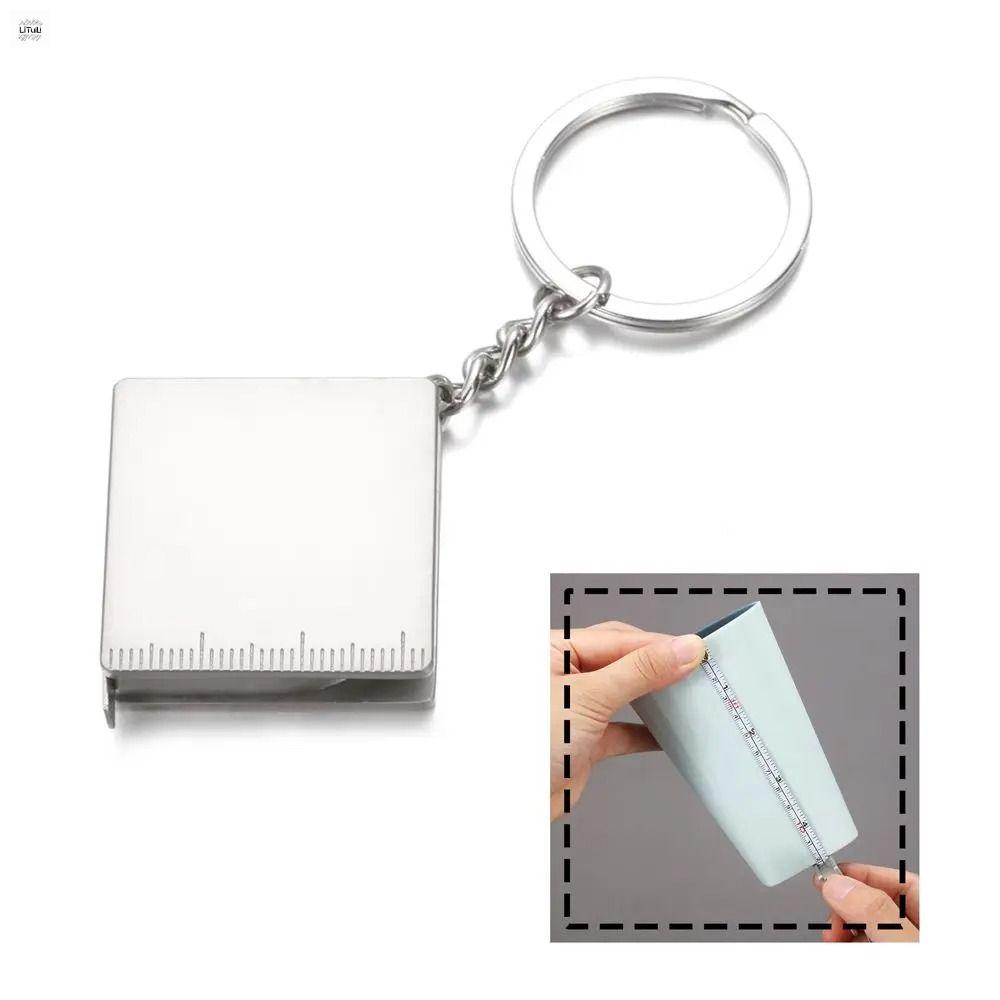 LITUILI Di động Khóa móc chìa khóa thước dây Tỉ lệ kép Kích thước nhỏ Khóa móc chìa khóa thước đo telescop Thực tế chính xác Dụng cụ đo rút lại Dự án tự làm