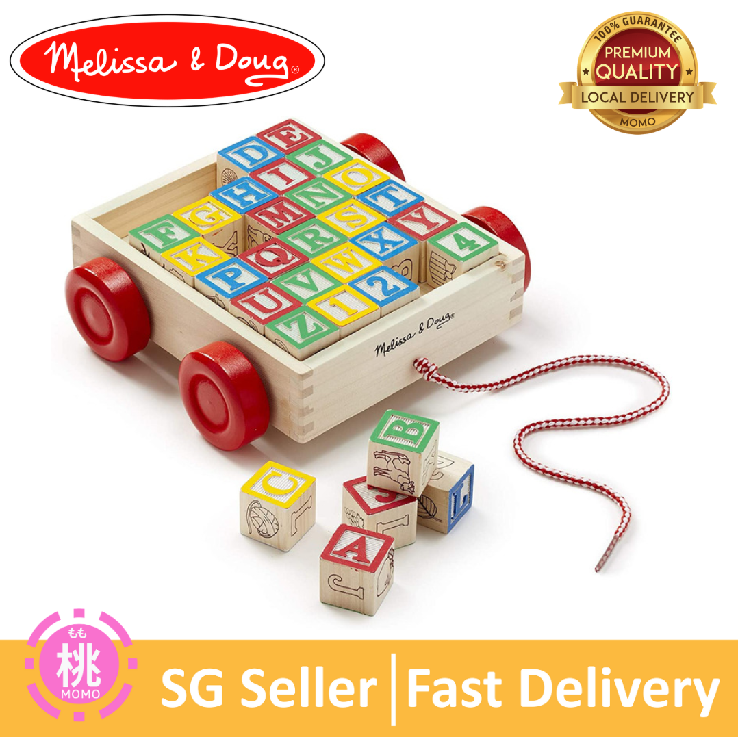 melissa & doug wooden building blocks set