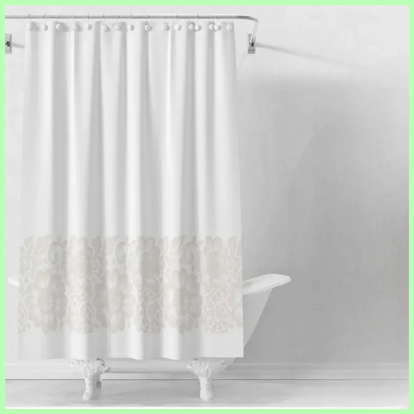 [KOI LLKGSXC DBSKLA 108] Elegant Flower Shower Curtain Liner 72X72 PEVA with Rustproof Metal Grommet Odor Free and and Compatible with Standard Showers