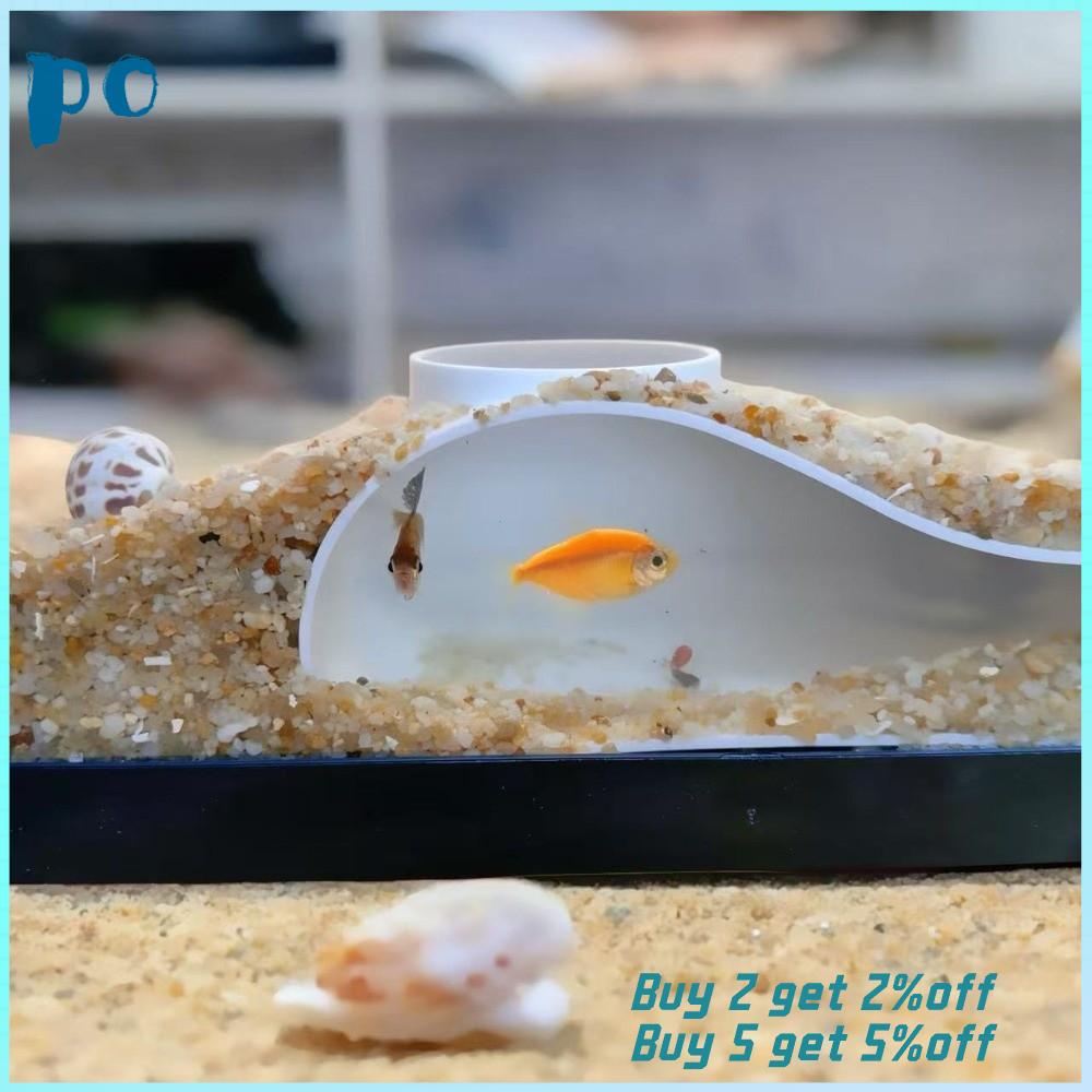 PO6222525 Đường cong Hang động đường hầm dưới lòng đất cho bể cá Trang trí bể cá Dưới đường hầm sỏi Nơi ẩn náu hoàn hảo cho cá tôm Sự sáng tạo Đa chức năng Đường hầm trang trí bể cá
