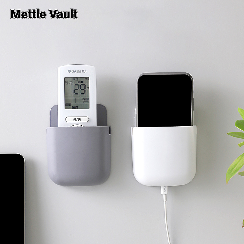 Mettle Vault TV air conditioner remote control wall hanging box wall mounted storage box multi-function punch-free mobile phone storage rack ราคา 11 บาท*ส่งฟรี