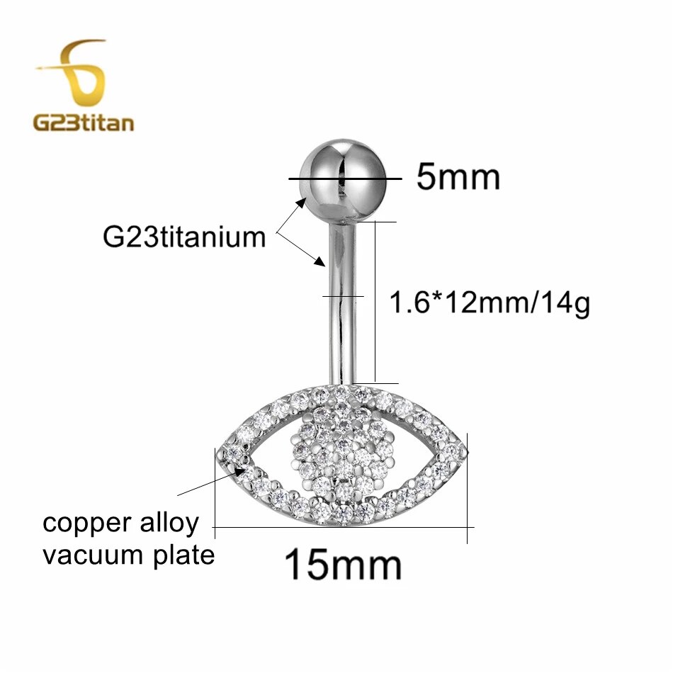 G23 Titan Zircon Thiên Chúa Của Mặt dây chuyền đá mắt lỗ rốn Vòng Titan Thanh Rốn piecring Không gây dị ứng Cơ Thể piecre Người Do Thái