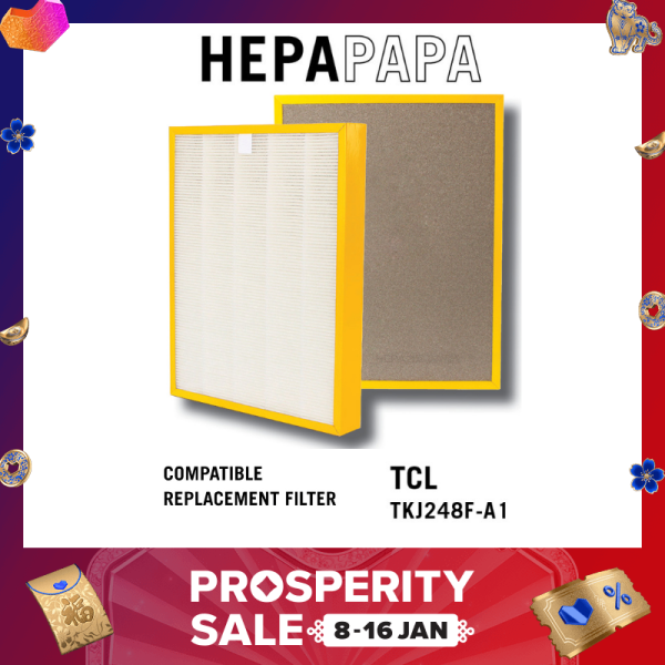 TCL TKJ-F320A / TKJ-F330A 3-in-1 HEPA, Activated Carbon & Silver Ion Compatible Replacement Filter [Free Alcohol Swabs] [HEPAPAPA] Singapore
