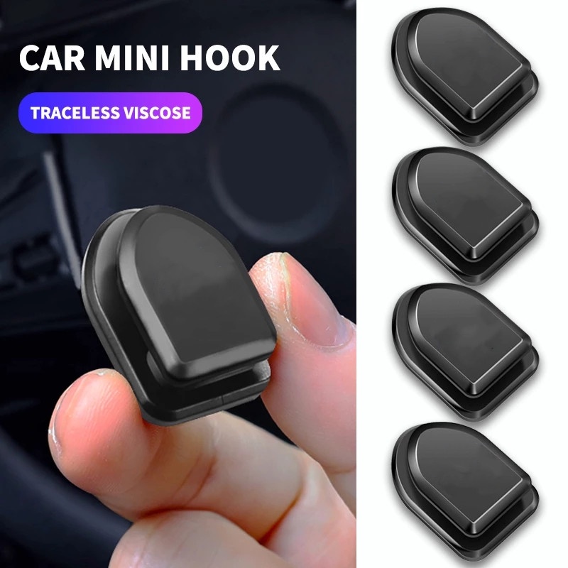 Self-Adhesive Car Mini Hook Holder /Seamless Wall Hanging Storage Hooks/Multifunction Simple Storage Holder Car And Home ราคา 2 บาท*ส่งฟรี