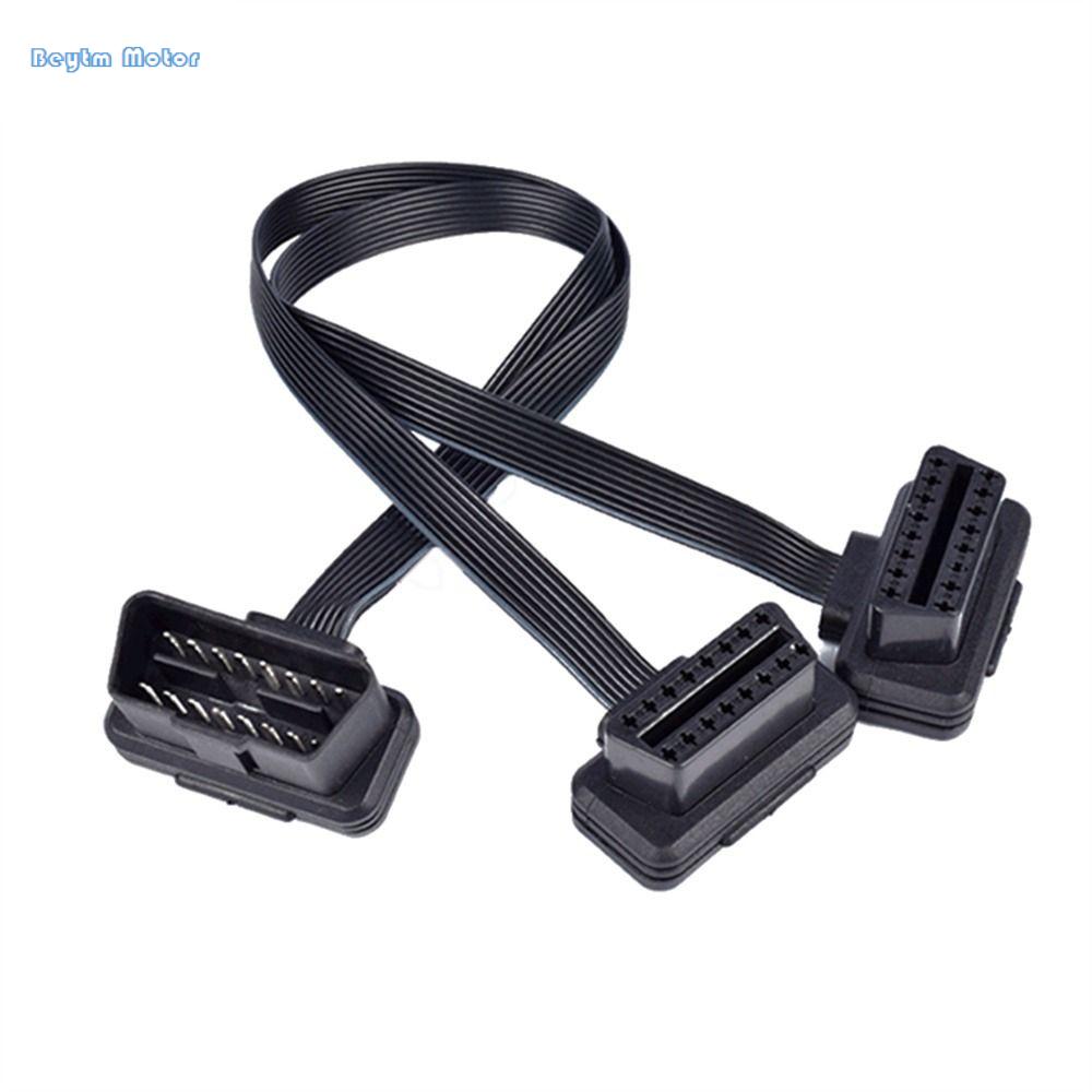 Beytm 30cm công cụ Chẩn đoán Đầu Đực thành đầu cái phẳng + Mỏng OBD OBDII OBD2 Cáp nối máy quét cáp nối OBDII Y Splitter Cáp nối dài xe ô tô Cáp nối máy quét chẩn đoán kết nối