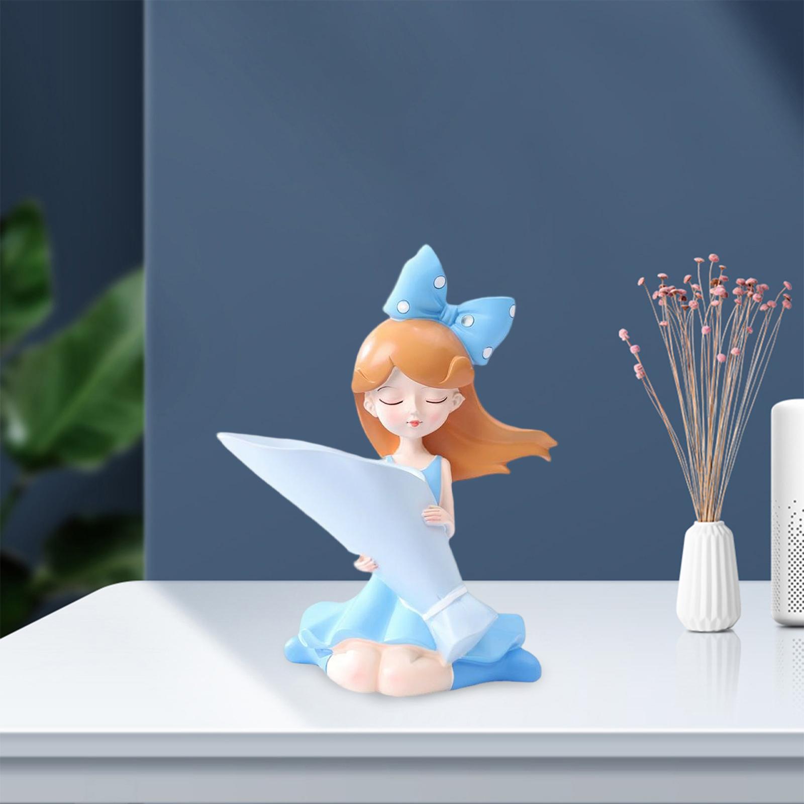 Zyplanet bức tượng nhựa hình cô gái chậu hoa bức tượng nhỏ trồng chậu hoa trang trí giữa bàn