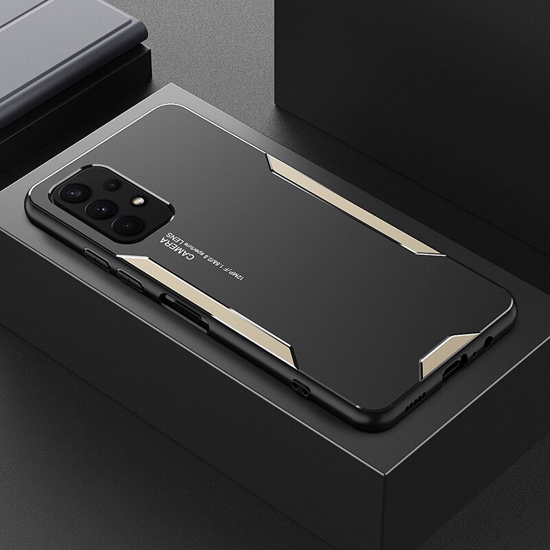 Phong cách mới nhôm ốp kim loại cho Samsung Galaxy A53 A32 A52 a52s A72 vỏ lưng mờ Silicone Ốp điện 