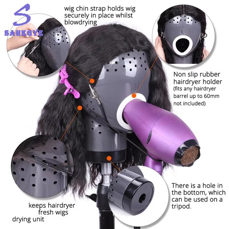 greatbuy666-Wig Dryer Head with Clamp Holder Mannequin Head for Hair Drying Anti Melt Plastic Manikin Head ราคา 994 บาท*ส่งฟรี