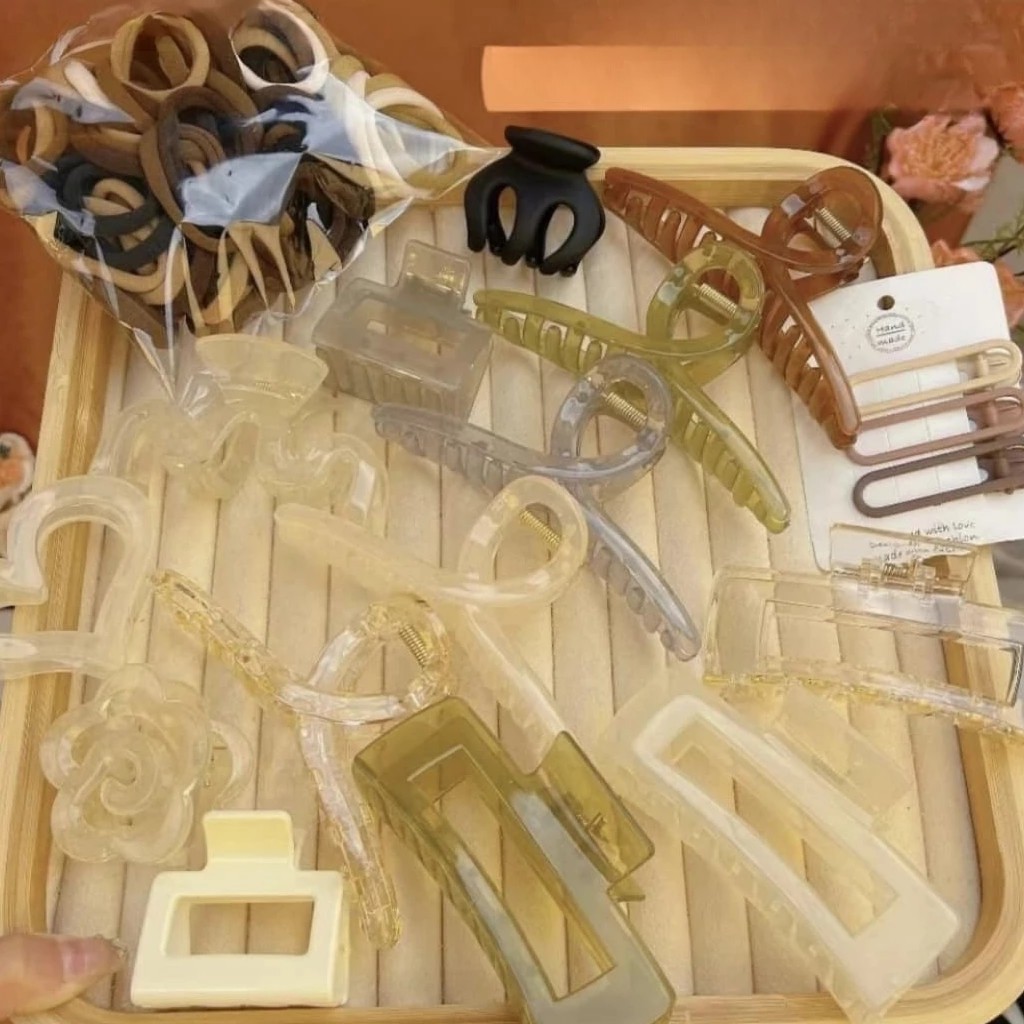 Bộ 67 chi tiết kẹp tóc, chun buộc tóc - Kẹp tóc buộc tóc 67 chi tiết. Kẹp tóc thời trang Hàn Quốc 17 kẹp tóc 50 dây chun buộc tóc.
