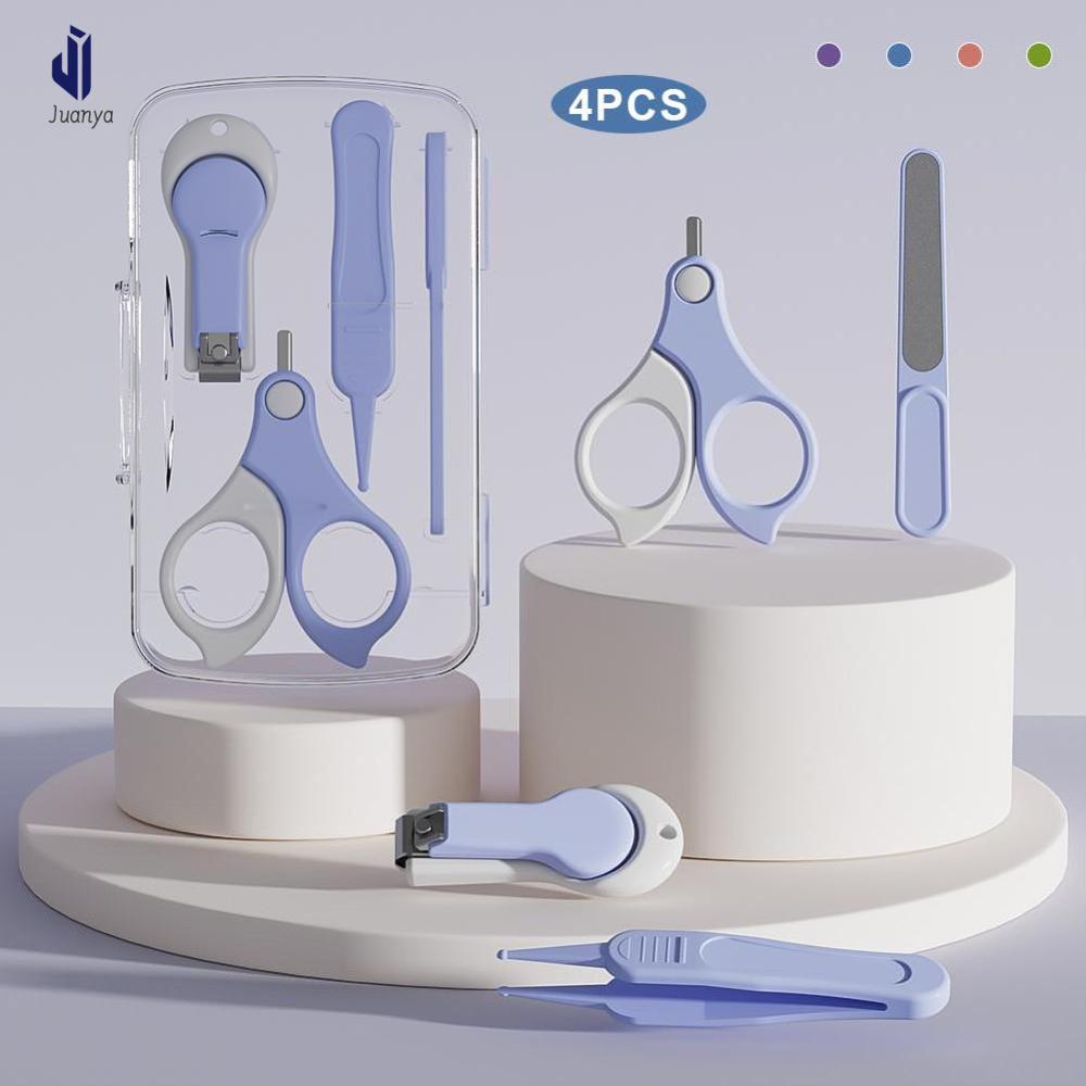 Juanya 4 cái/Bộ dụng cụ cắt móng tay cho bé thiết lập trẻ em trẻ em dụng cụ cắt móng kéo tập tin cắt móng tay nhỏ bé móng tay dụng cụ chăm sóc chăm sóc em bé các mặt hàng