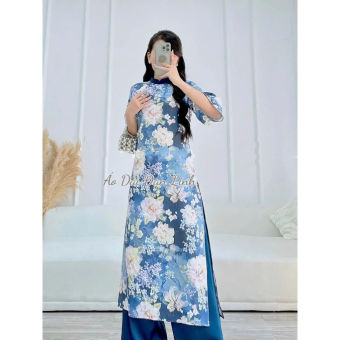 Áo dài cách tân in 6D vải lụa nhật mềm mịn - Áo Dài Đan Linh