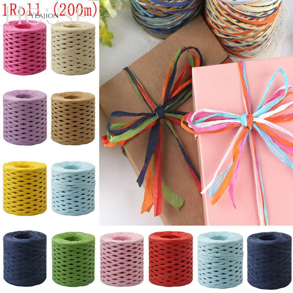 100m Natural Raffia Ribbon Paper Rope Cord String 1.5mm Twisted
