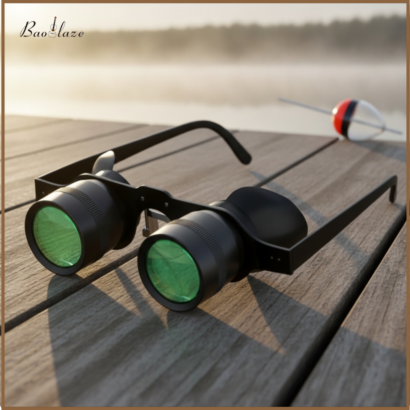 Baoblaze Green-Tinted Lenses Fishing Viewing Glasses Curved Arms Fishing Telescope Handsunrestricted Outdoor Gear for Anglers ราคา 906 บาท*ส่งฟรี