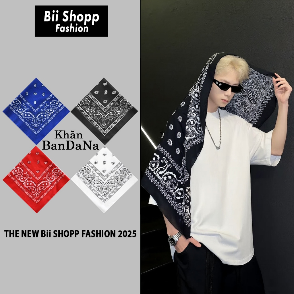 Khăn bandana Khăn hiphop đa năng cotton size 70x70cm - Bii Shopp Fashion.