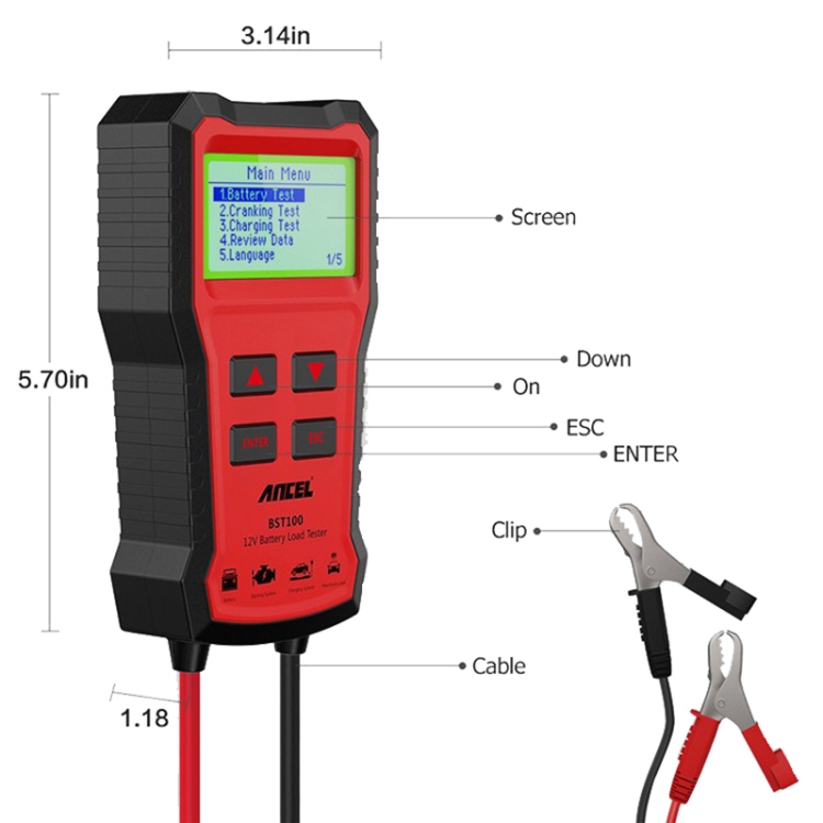 Phụ tùng phụ kiện ô tô xe máy KANEED - Ancel BST100 12V Car Tester Giá 643,000 Đồng*Miễn phí vận chuyển