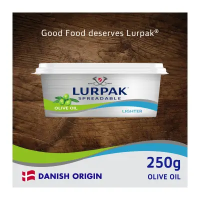 Lurpak Spreadable Lighter Butter with Olive Oil in Tub 250gm