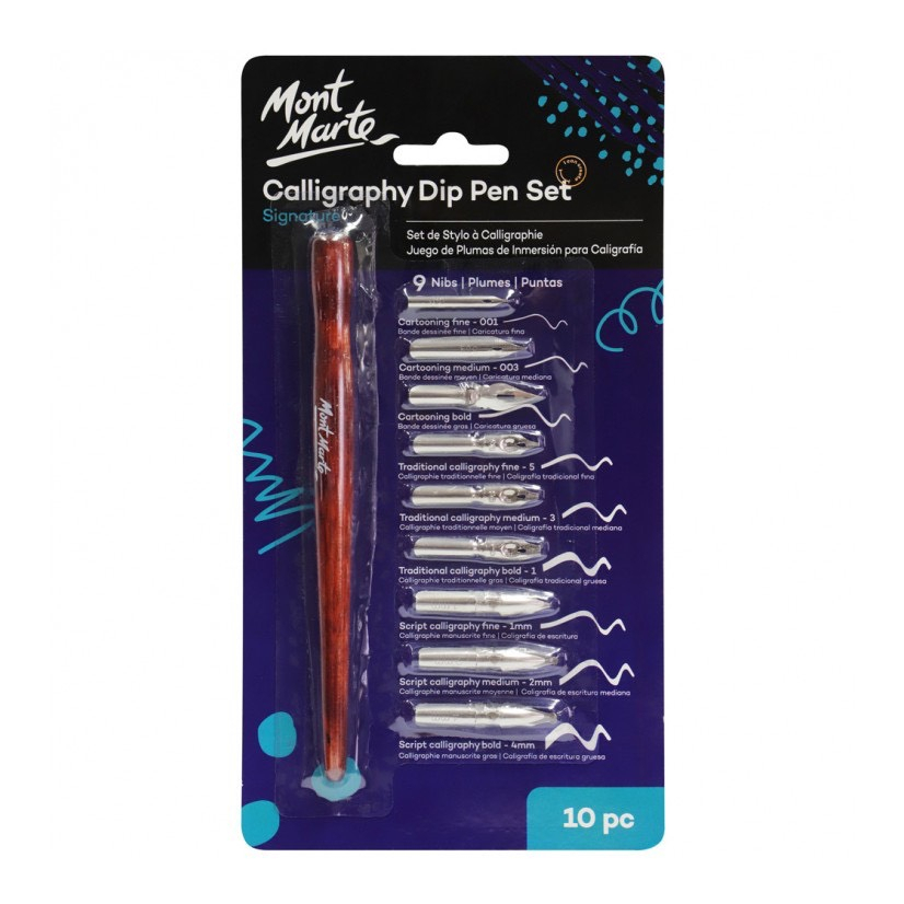 Ngòi bút sắt viết chữ Calligraphy Mont Marte - Calligraphy Dip Pen Set