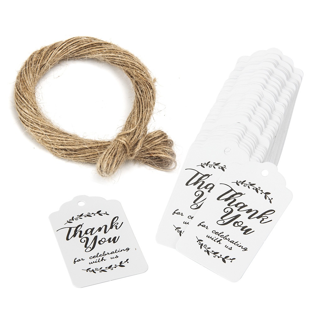 100-Pack Thank You Gift Tags - Thank You for Celebrating with Us Gift Favor Labels for Wedding Invitation Bridal Shower or Party