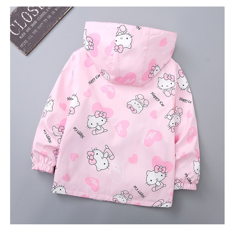 [Zklip] trẻ em mùa xuân áo khoác Jacket mùa thu Cho Cô Gái Sanrio Hello Kitty Phim Hoạt Hình Áo khoá