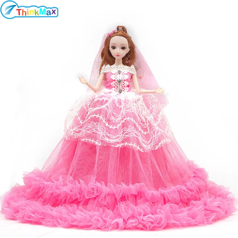 Mini Simulate Doll with Wedding Dress Toy for Kids Girls