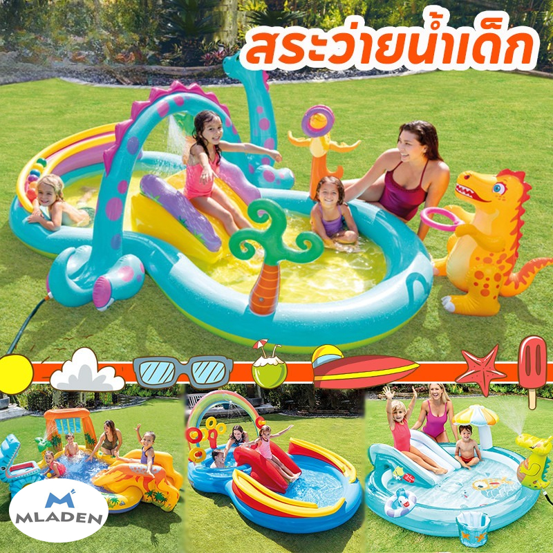 【Damaiii】 Cod Children's Swimming Pool, Water Park Pool, Water Slide Dinosaur Inflatable Pool Inflatable Pool with Electric Pump Included ราคา 2,686 บาท*ส่งฟรี