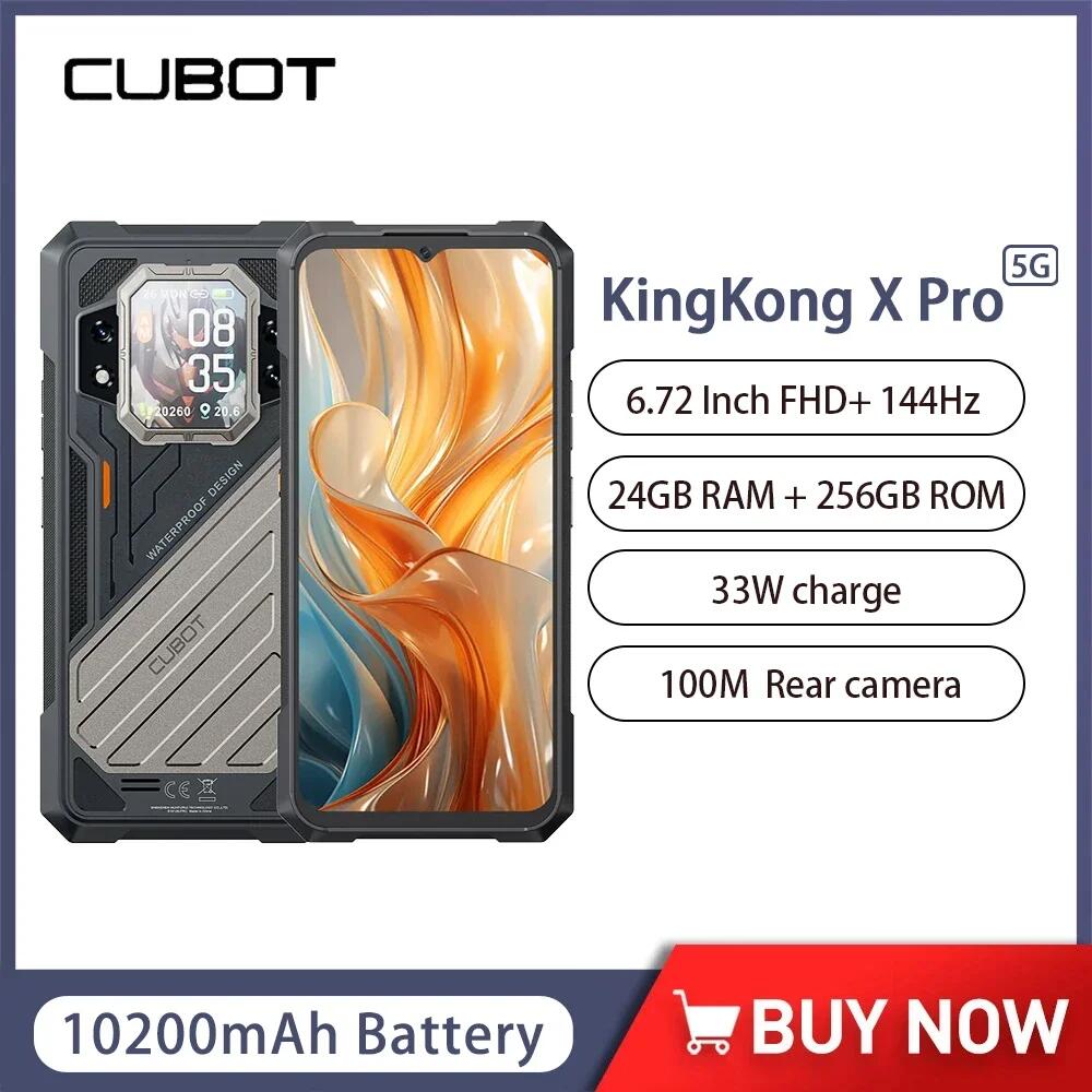 CUBOT KINGKONG X PRO Rugged Smartphone 10200mAh 24GB+256GB Mobile Phone Android 14 100MP 6.72Inch Screen 144Hz 5G Cellphone NFC ราคา 12,000 บาท*ส่งฟรี