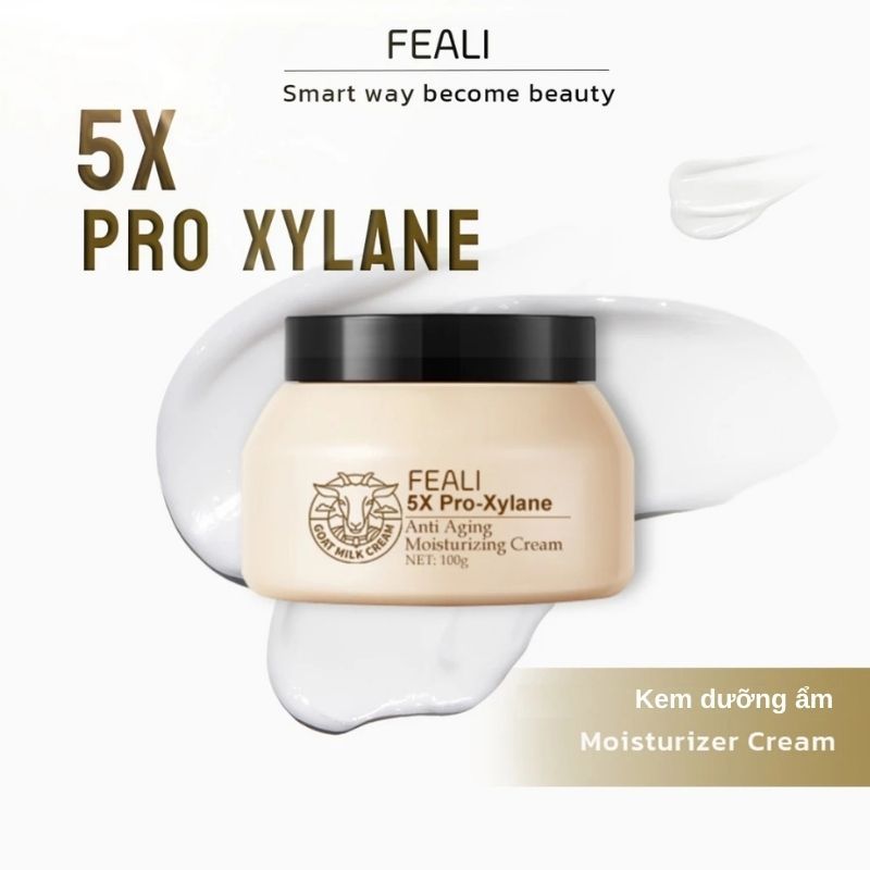 FEALI Kem Dưỡng Ẩm Từ Sữa Dê 5X Pro-Xylane Moisturizing Cream 100g - Cấp Ẩm Giảm Nếp Nhăn Làm Mịn Da
