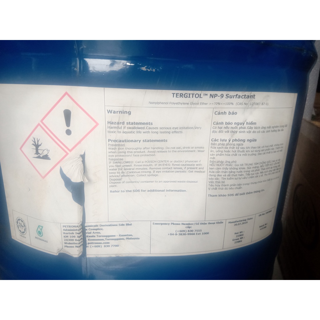 Tergitol - NP9 Surfactant Tẩy dầu mỡ 1kg. Np9 - Chuyên gia tẩy dầu mỡ. Hàng nhập cao cấp 1kg.