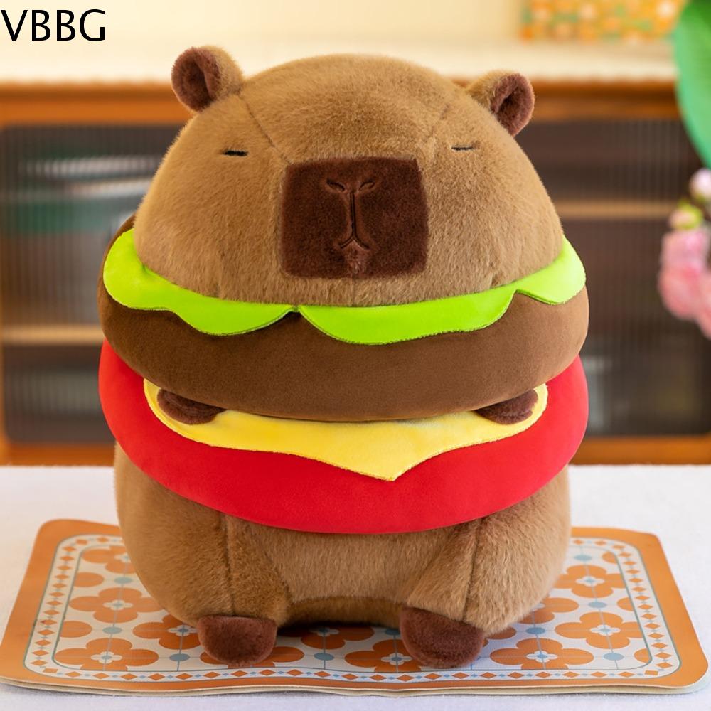 VBBG Capybara Đồ chơi nhồi bông capybara Hamburger Mềm Lông mịn Đồ chơi nhồi bông vải nhung lông Đồ 