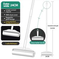 Worthbuy Adjustable Long Handle Sticky Pet Hair Dust Remover Roller Set Lint Roller