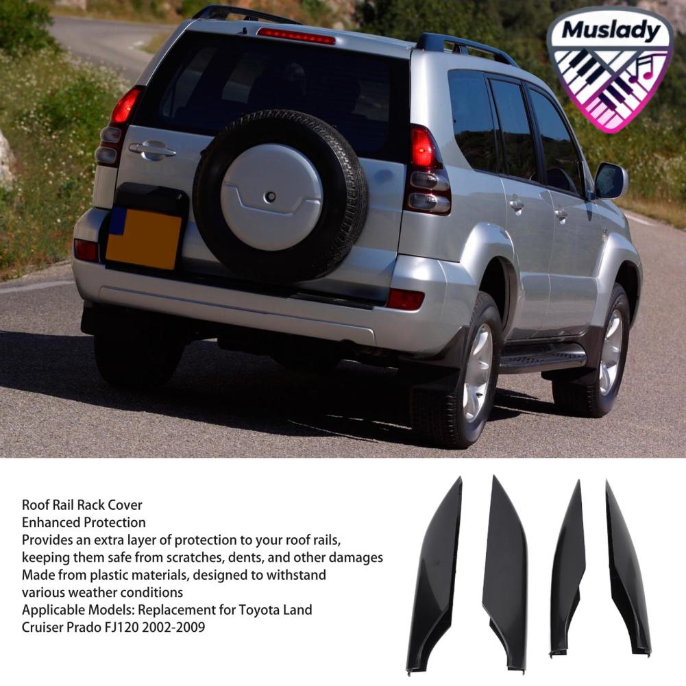 MUSLADY ราวหลังคาพลาสติกป้องกันที่แม่นยำ Fit Roof Rail End Bar สำหรับ Land Cruiser Prado FJ120 ราคา 1,982 บาท*ส่งฟรี