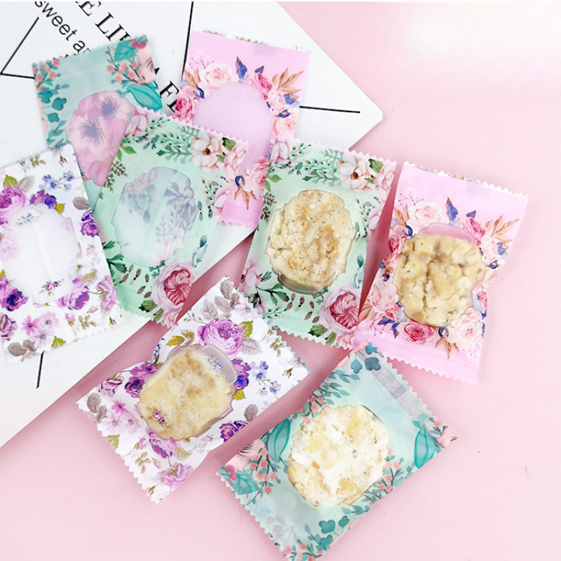 100Pcs Polvoron Wrapper Plastic Packing Bag Candy Plastic Packaging Bag Pastry Cookie Bag 5.5x8.5cm Packing Bag