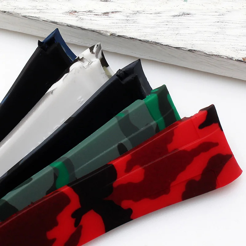 ราคาขายส่งสำหรับลูกค้าเก่าสายนาฬิกายางสายรัดข้อมือซิลิโคนกันน้ำสร้อยข้อมือ Camouflage สีสำหรับ Rolex Watchband ราคา 543 บาท*ส่งฟรี